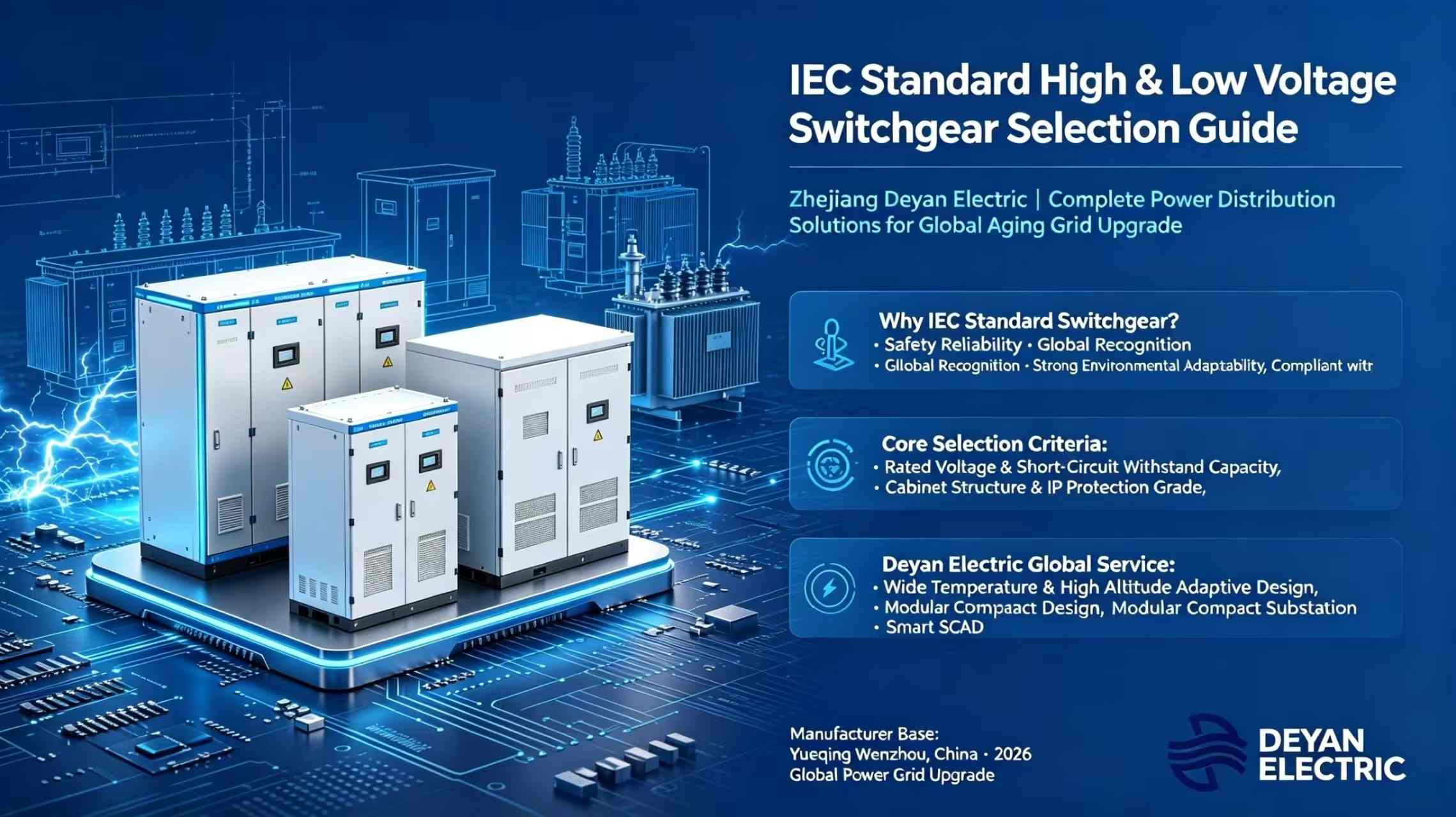 IEC Стандарден Водич за избор на прекинувачи со висок и низок напон: Zhejiang Deyan Electric — Комплетни решенија за дистрибуција на енергија за надградба на стареење на мрежата низ целиот свет